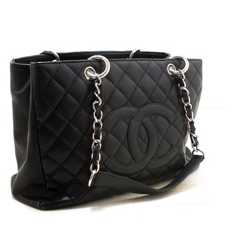 chanel soft black delicate chain leather tote|Chanel shopping tote price.